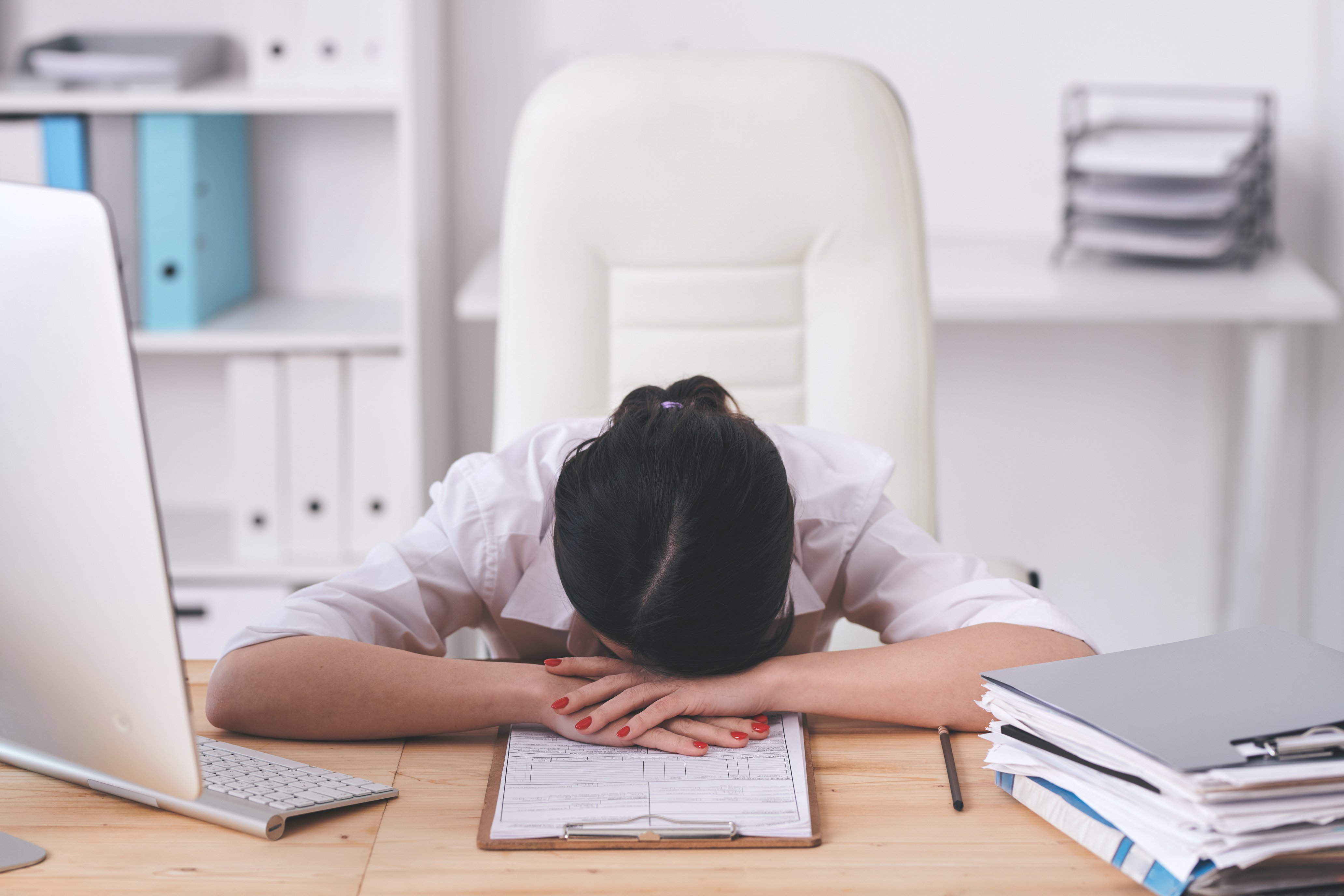 Woman Tired from Work